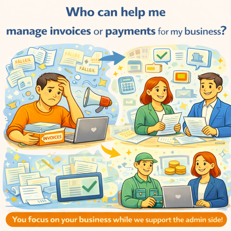 Who can help me manage invoices or payments for my business?